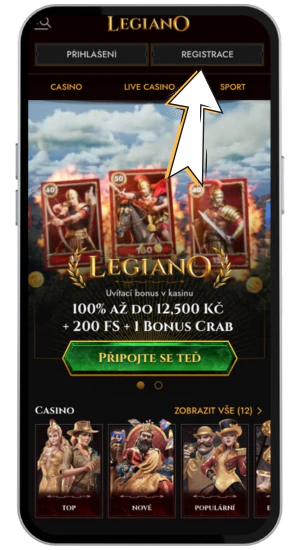 Kliknout na registraci