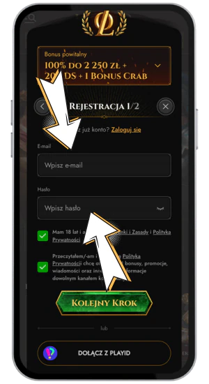 Wprowadź dane w Legiano pl